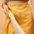 Yellow printed cotton blend ethnic saree with blouse piece