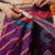 Purple printed cotton blend ethnic saree with blouse piece