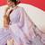 Lavender embroidered cotton blend traditional saree with blouse piece