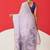 Lavender embroidered cotton blend traditional saree with blouse piece