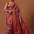 Red woven art silk traditional saree with blouse piece