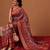 Red woven art silk traditional saree with blouse piece