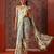 Off white printed art silk ethnic saree with blouse piece
