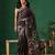 Black woven art silk traditional saree with blouse piece