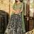 Glamorous Black Kalamkari Print Silk Festive Wear Half Saree Lehenga