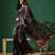 Black woven art silk traditional saree with blouse piece