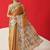 Golden woven silk blend ethnic saree with blouse piece
