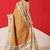 Golden woven silk blend ethnic saree with blouse piece