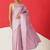 Lavender woven silk blend ethnic saree with blouse piece
