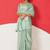 Sea green woven silk blend ethnic saree with blouse piece