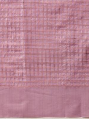 Lavender woven silk blend ethnic saree with blouse piece 5