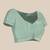 Sea green woven silk blend ethnic saree with blouse piece
