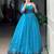 Fabulous Sky Blue Zari Weaving Chanderi Festive Wear Gown With Koti