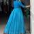 Fabulous Sky Blue Zari Weaving Chanderi Festive Wear Gown With Koti
