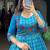 Fabulous Sky Blue Zari Weaving Chanderi Festive Wear Gown With Koti