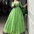 Stunning Green Printed Chanderi Event Wear Gown With Koti