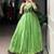 Stunning Green Printed Chanderi Event Wear Gown With Koti