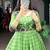Stunning Green Printed Chanderi Event Wear Gown With Koti