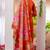 Womens orange embroidered kurta pant set