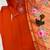Womens orange embroidered kurta pant set