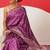 Purple woven art silk traditional saree with blouse piece