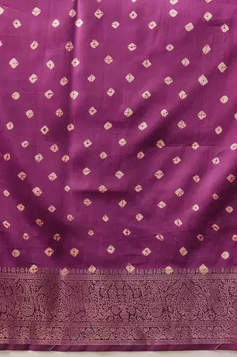 Purple woven art silk traditional saree with blouse piece