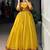 Rich Mustard Yellow Zari Weaving Chanderi Haldi Wear Gown With Koti