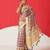 Beige printed tissue traditional saree with blouse piece