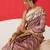 Beige printed tissue traditional saree with blouse piece