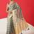 Beige printed tissue traditional saree with blouse piece