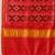 Red printed silk cotton ethnic saree with blouse piece