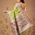 Lime woven art silk traditional saree with blouse piece