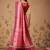 Pink printed art silk ethnic saree with blouse piece