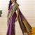 Purple woven silk blend ethnic saree with blouse piece