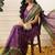 Purple woven silk blend ethnic saree with blouse piece