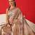 Beige printed tissue traditional saree with blouse piece