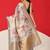 Off white printed tissue traditional saree with blouse piece