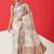 Off white printed tissue traditional saree with blouse piece