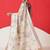 Off white printed tissue traditional saree with blouse piece