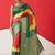 Green printed art silk ethnic saree with blouse piece