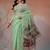 Lime woven cotton blend traditional saree with blouse piece