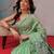 Lime woven cotton blend traditional saree with blouse piece