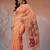 Peach woven cotton blend traditional saree with blouse piece