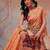 Peach woven cotton blend traditional saree with blouse piece
