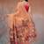 Peach woven cotton blend traditional saree with blouse piece