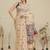 Beige woven cotton blend traditional saree with blouse piece