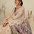Beige woven cotton blend traditional saree with blouse piece