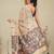 Beige woven cotton blend traditional saree with blouse piece