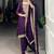Bewitching Purple Thread Embroidery Silk Traditional Pant Suit