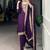 Bewitching Purple Thread Embroidery Silk Traditional Pant Suit
